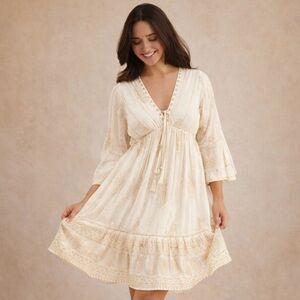 Boho Paisley Dress with Tassels Sm-Md & Lg-Xl available. Boutique chic.